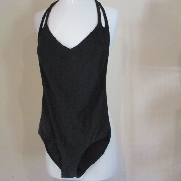 Heidi Klum Swim Heidi Klum Black Stretch Halter Top One Piece